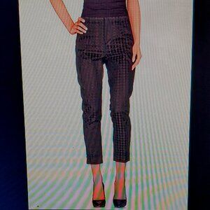 PT TORINO ITALY NWT Sz 42eu or 31 - 32 WAIST Houndstooth Pants Crop OFFICE WOW !